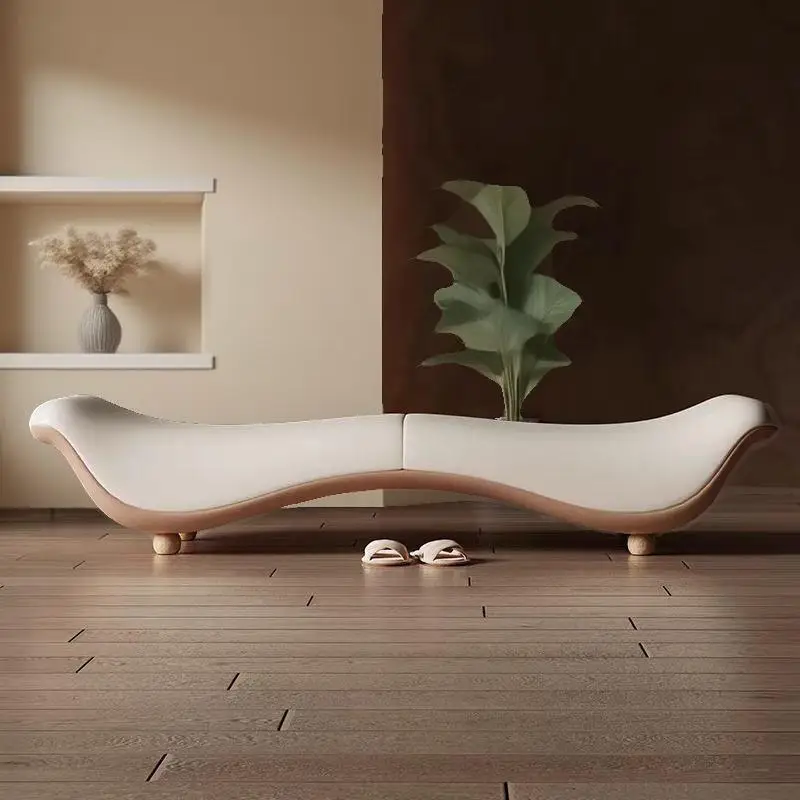 modern Light Luxury Minimalist Sofa Long Bench Living Room Cloakroom Clothing Store Shoe Bench Couple Fun Bedroom Bed End Bench - Image 3