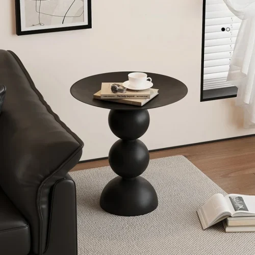 Modern Iron Art Luxury Sofa Side Table Simple Creative round Coffee Table High-End Nightstand for Bedroom