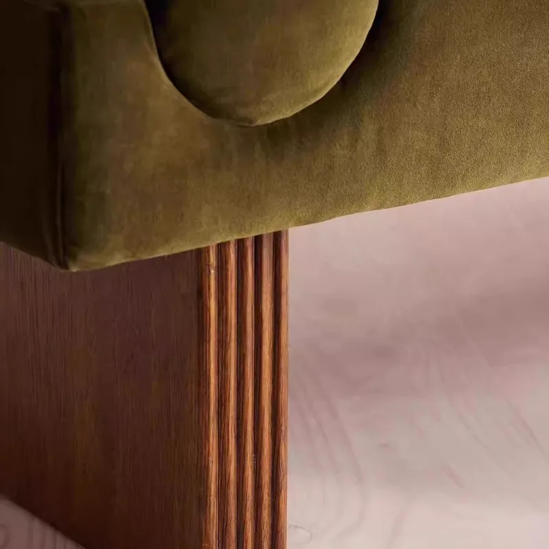 French retro style sofa bench stool living room pedal entrance shoe change stool bedroom bedside stool senior feeling cloakroom - Image 5