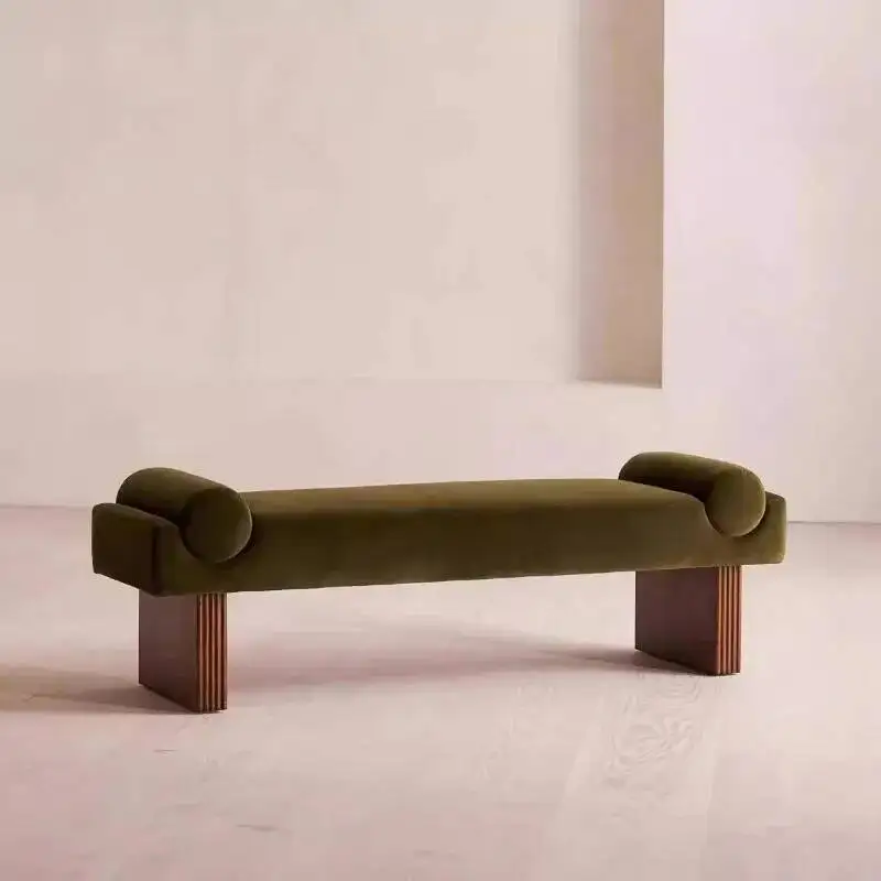 French retro style sofa bench stool living room pedal entrance shoe change stool bedroom bedside stool senior feeling cloakroom