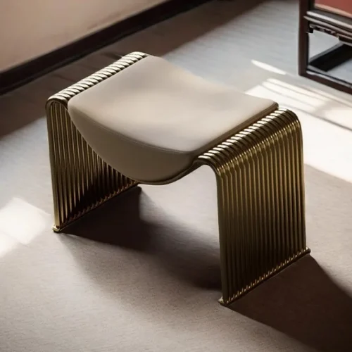 Italian Light Luxury Bedroom Dressing Chair,home Entrance Iron Minimalist Shoe-changing Stool ,living Room Grand Reception Stool