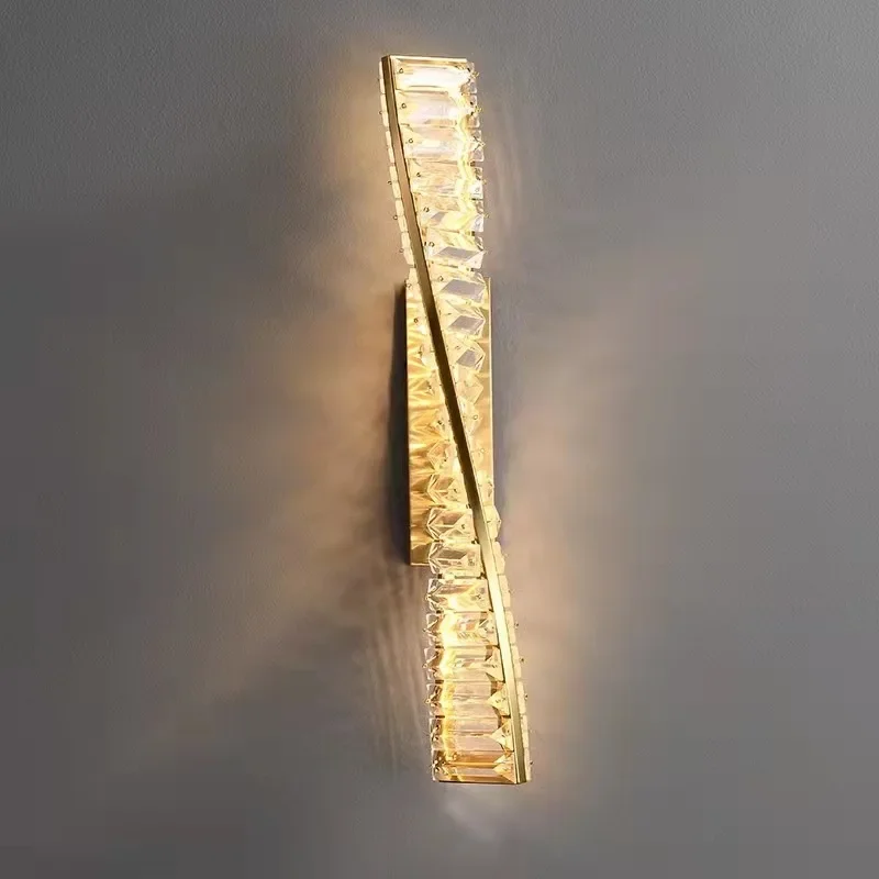 Modern Irregular Crystal Led Wall Lamps Gold Steel Luxury Wall Scones Bedside Sofaside Bedroom Indoor Lighting Lustre Fixture - Image 6